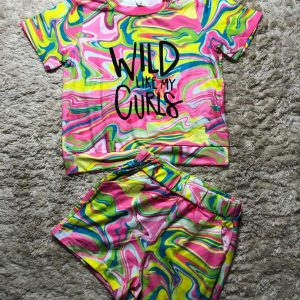 Multi-colored shirt and shorts