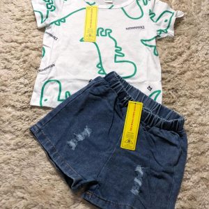 Shirt and shorts - Green/Blue/White